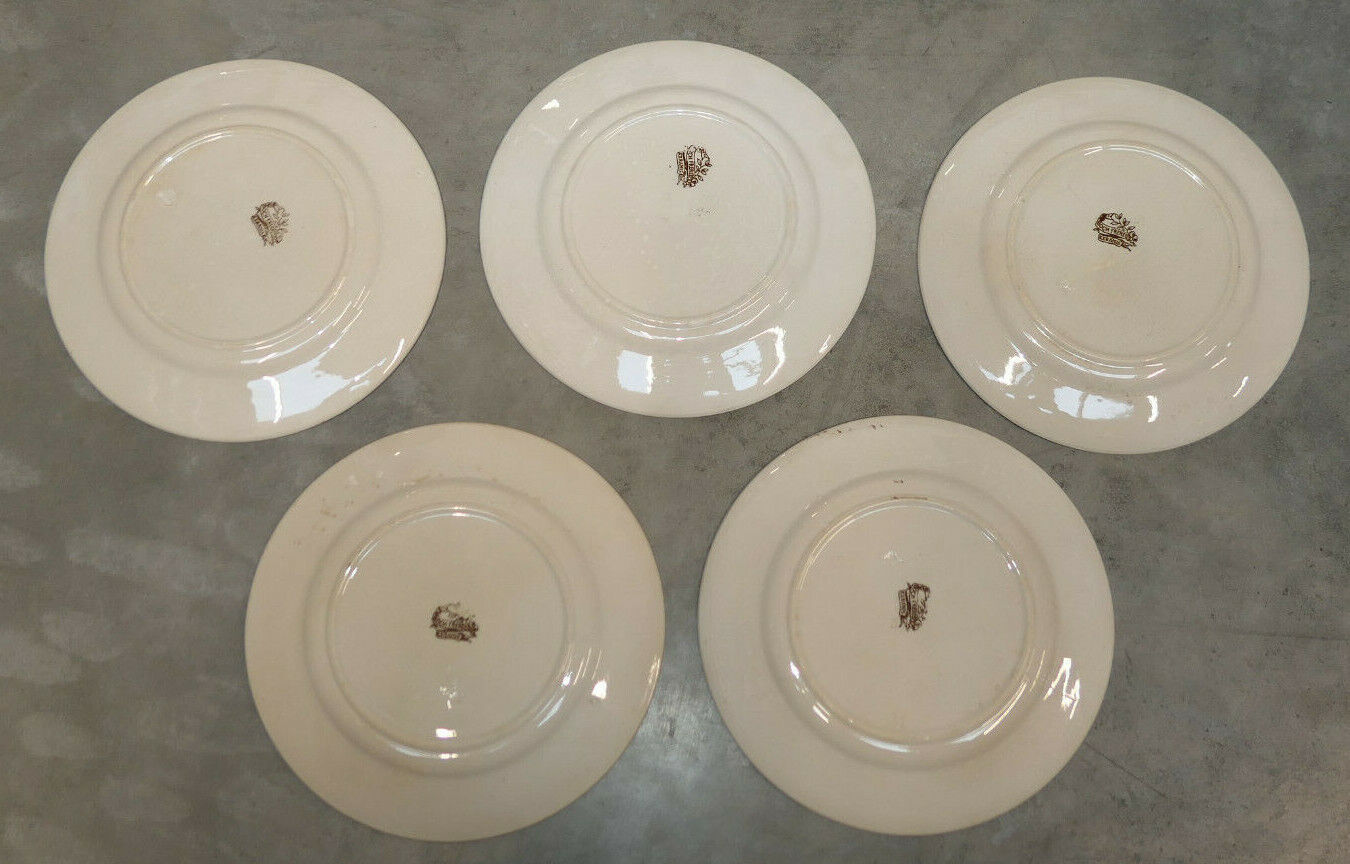 SET OF 5 SMALL PLATES BOCH FRERES KERAMIS