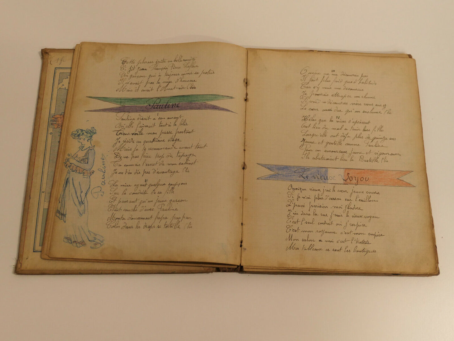 UNIQUE ANCIEN LIVRET CARNET DE CHANTS CHANSONS DESSINS SOLDAT INFANTERIE WWI