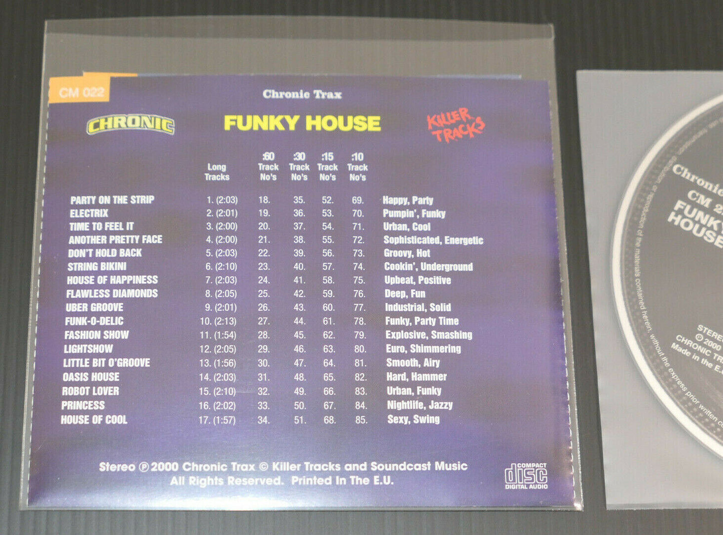 CD CHRONIC TRAX KILLER TRACKS / FUNKY HOUSE / 2000