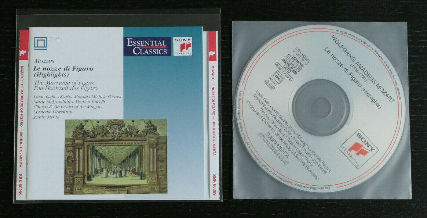 CD MOZART / LE NOZZE DI FIGARO / HIGHLIGHTS / ZUBIN MEHTA