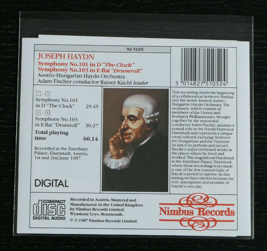 CD HAYDN / AUSTRO-HUNGARIAN HAYDN ORCHESTRA / ADAM FISCHER / NIMBUS RECORDS 1987