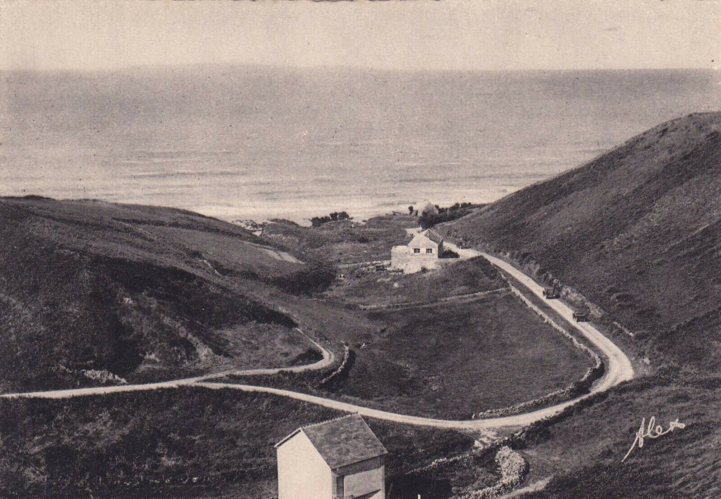 SURROUNDINGS OF CHERBOURG / PRETTY SERIES OF 9 CPSM BLACK & WHITE POSTCARDS ALEX