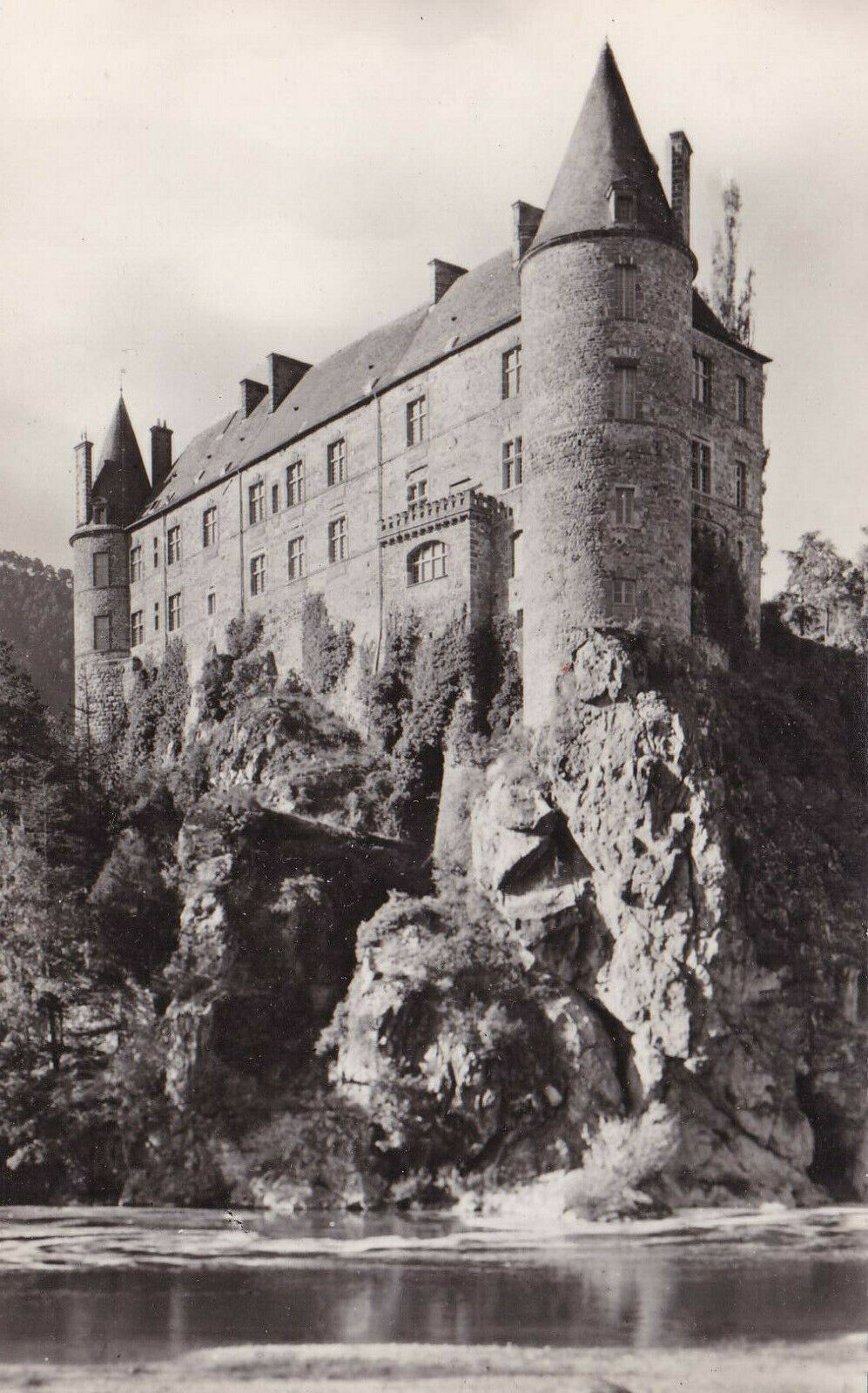 BLACK AND WHITE POSTCARD / LA VOUTE-SUR-LOIRE CASTLE OF LA VOUTE-POLIGNAC