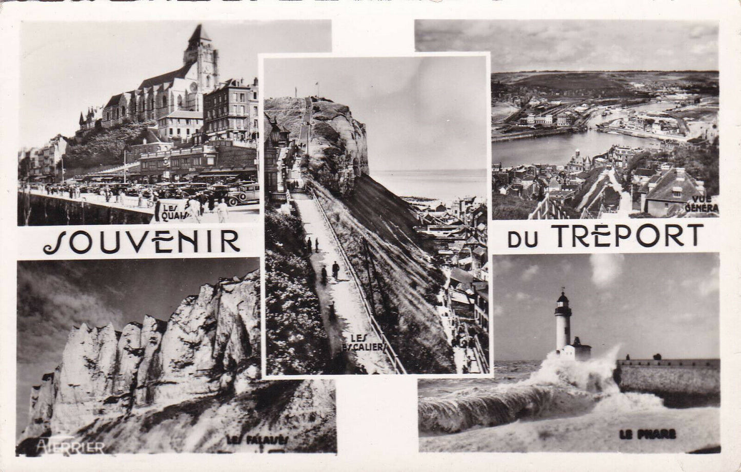 CPSM BLACK AND WHITE POSTCARD / SOUVENIR LE TREPORT (1957)
