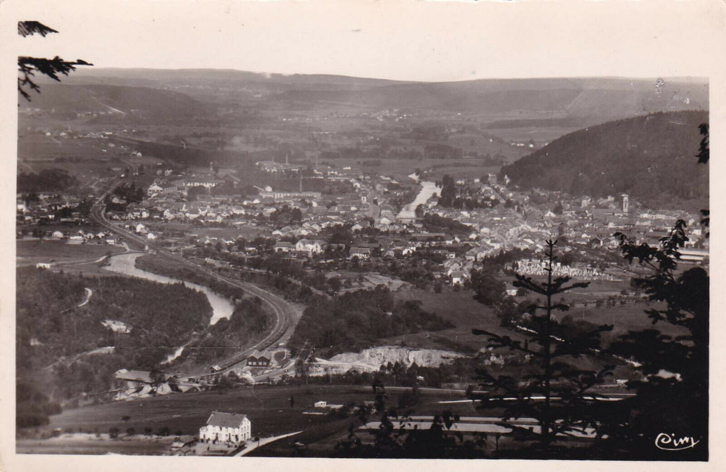 CPSM BLACK AND WHITE POSTCARD / RAON-L'ETAPE THE ENTRANCE TO THE VOSGES (1950)