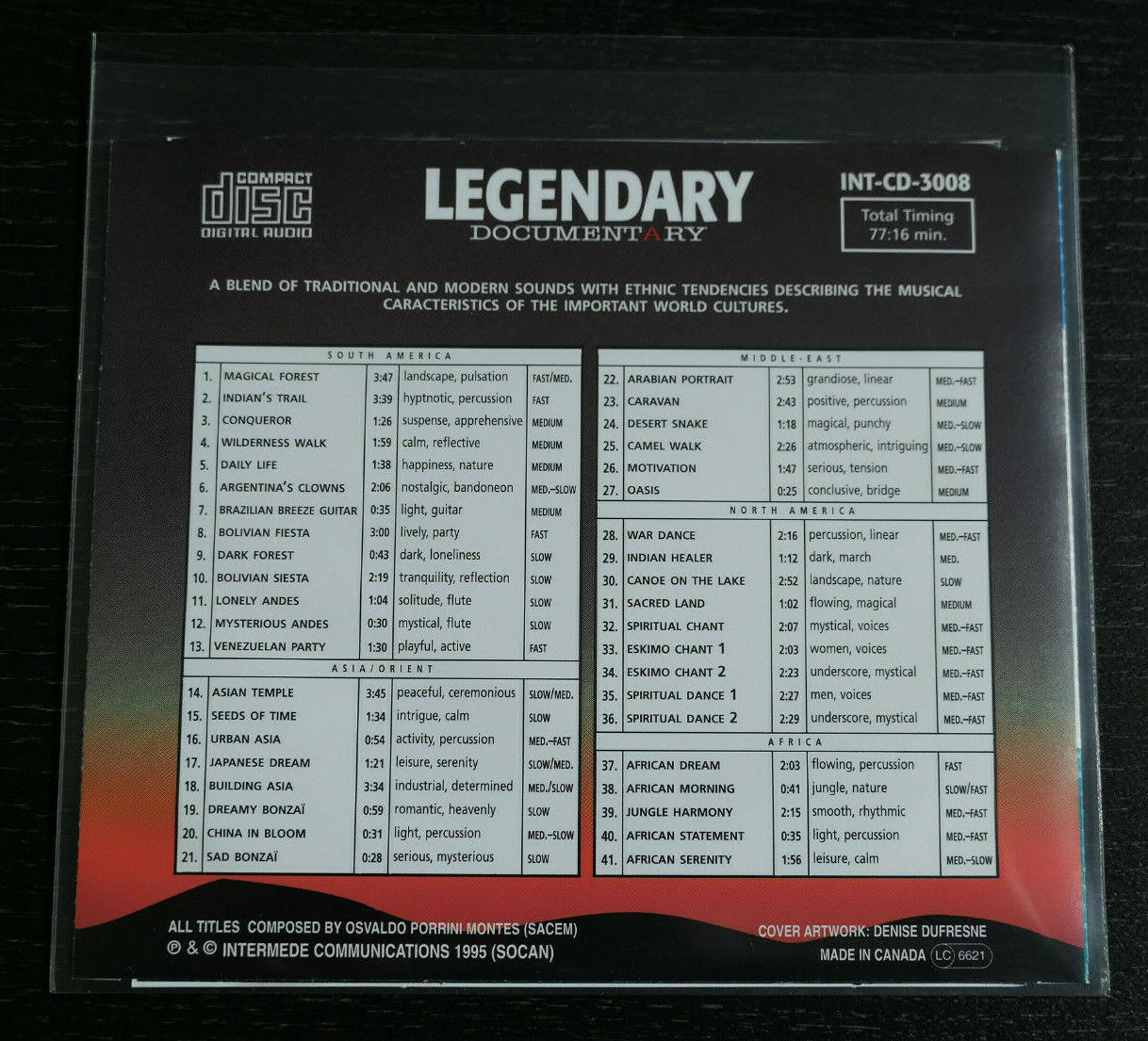 CD LEGENDARY DOCUMENTARY / INTERMEDE INT-CD-3008
