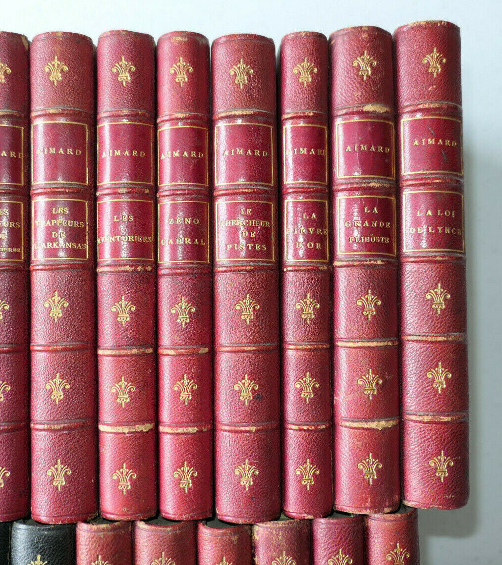 GUSTAVE AIMARD (OLIVIER GLOUX) RARE GROS LOT DE 31 VOLUMES AVENTURE WESTERN