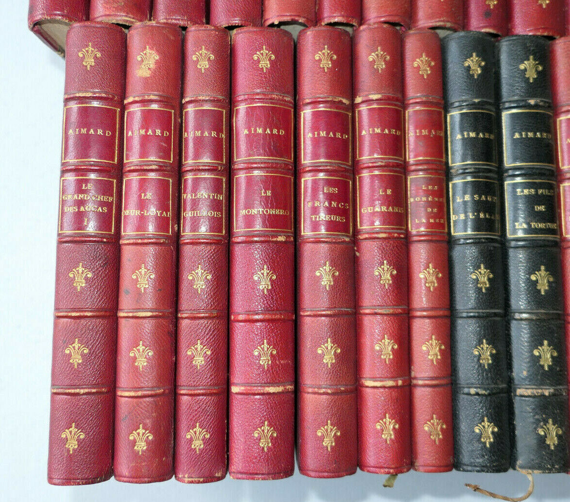 GUSTAVE AIMARD (OLIVIER GLOUX) RARE GROS LOT DE 31 VOLUMES AVENTURE WESTERN