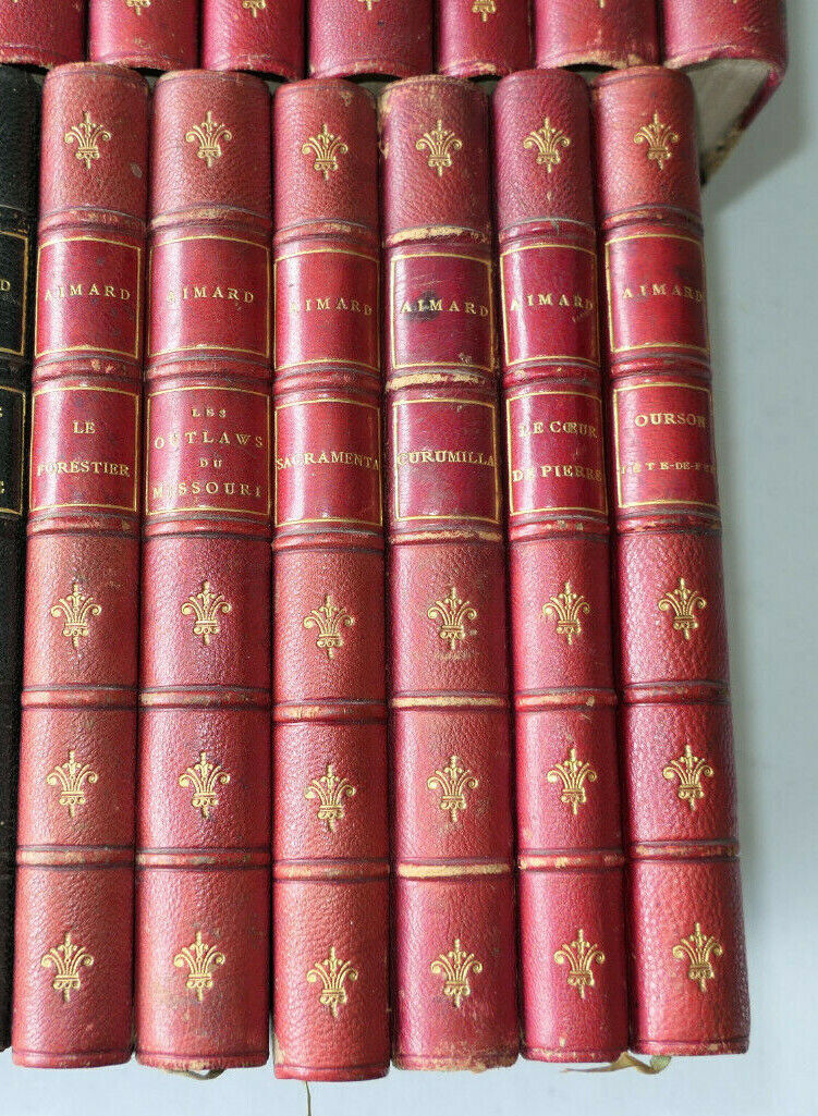 GUSTAVE AIMARD (OLIVIER GLOUX) RARE GROS LOT DE 31 VOLUMES AVENTURE WESTERN