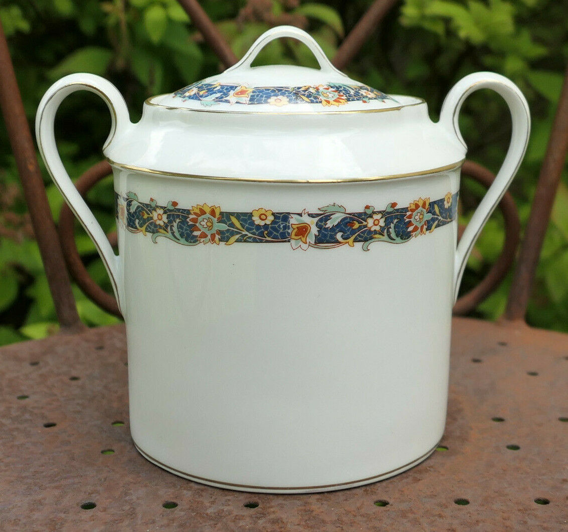 ANCIEN SUCRIER PORCELAINE LIMOGES PORCELAIN SUGAR BOWL LANTERNIER & CO