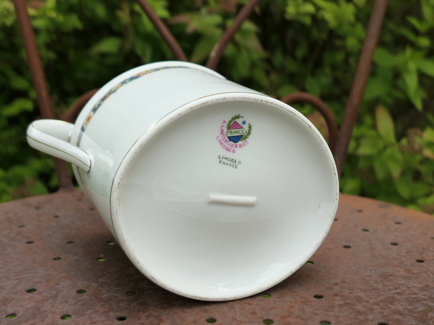 ANCIEN SUCRIER PORCELAINE LIMOGES PORCELAIN SUGAR BOWL LANTERNIER & CO