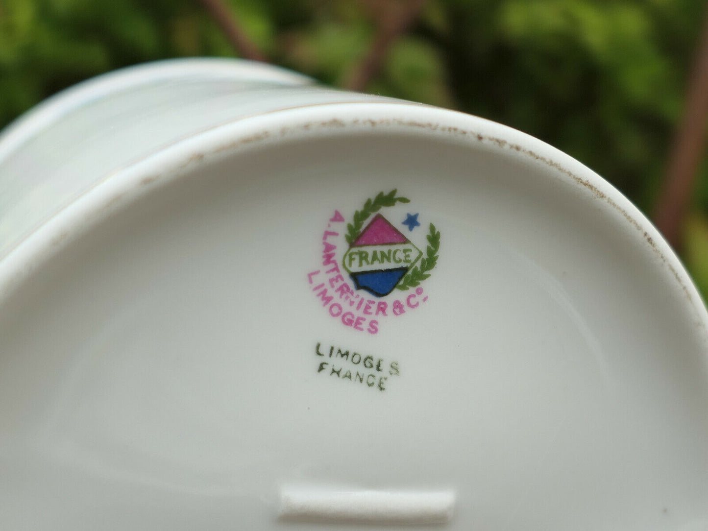 ANCIEN SUCRIER PORCELAINE LIMOGES PORCELAIN SUGAR BOWL LANTERNIER & CO