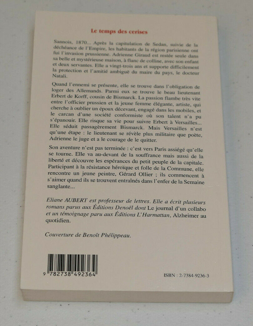 LE TEMPS DES CERISES / ELIANE AUBERT / L'HARMATTAN 2000