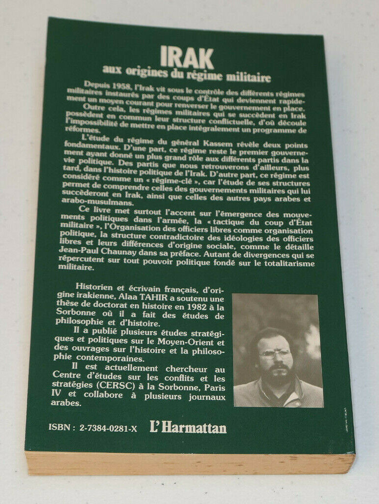 IRAK AUX ORIGINES DU REGIME MILITAIRE / ALAA TAHIR / L'HARMATTAN 1989