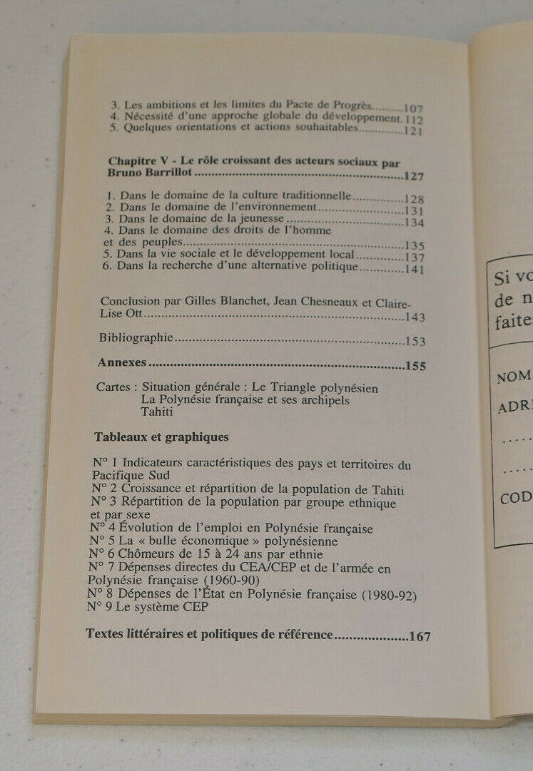 TAHITI APRES LA BOMBE QUEL AVENIR POUR LA POLYNESIE ? / L'HARMATTAN 1995