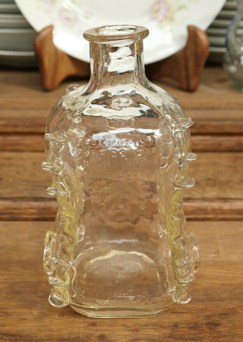 COGNAC VERDIER ANCIENNE BOUTEILLE VERRE SOUFFLE PONTIL FEDERAL LAW BOTTLE