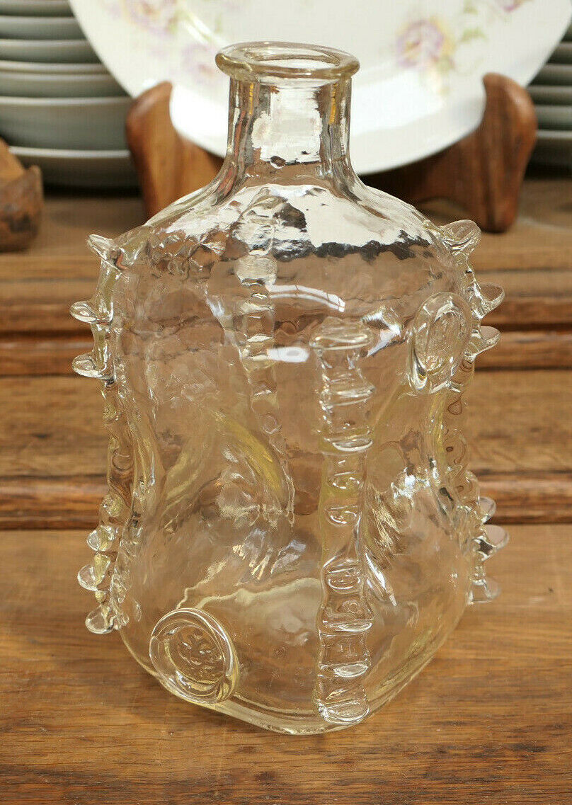COGNAC VERDIER ANCIENNE BOUTEILLE VERRE SOUFFLE PONTIL FEDERAL LAW BOTTLE