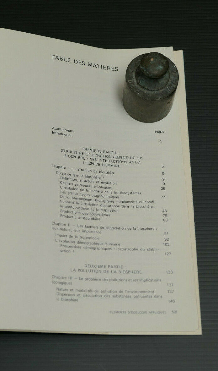 ELEMENTS D'ECOLOGIE APPLIQUEE / FRANCOIS RAMADE / EDISCIENCE 1974