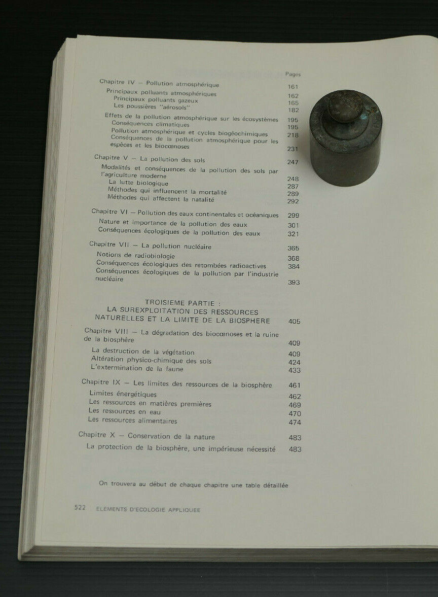 ELEMENTS D'ECOLOGIE APPLIQUEE / FRANCOIS RAMADE / EDISCIENCE 1974