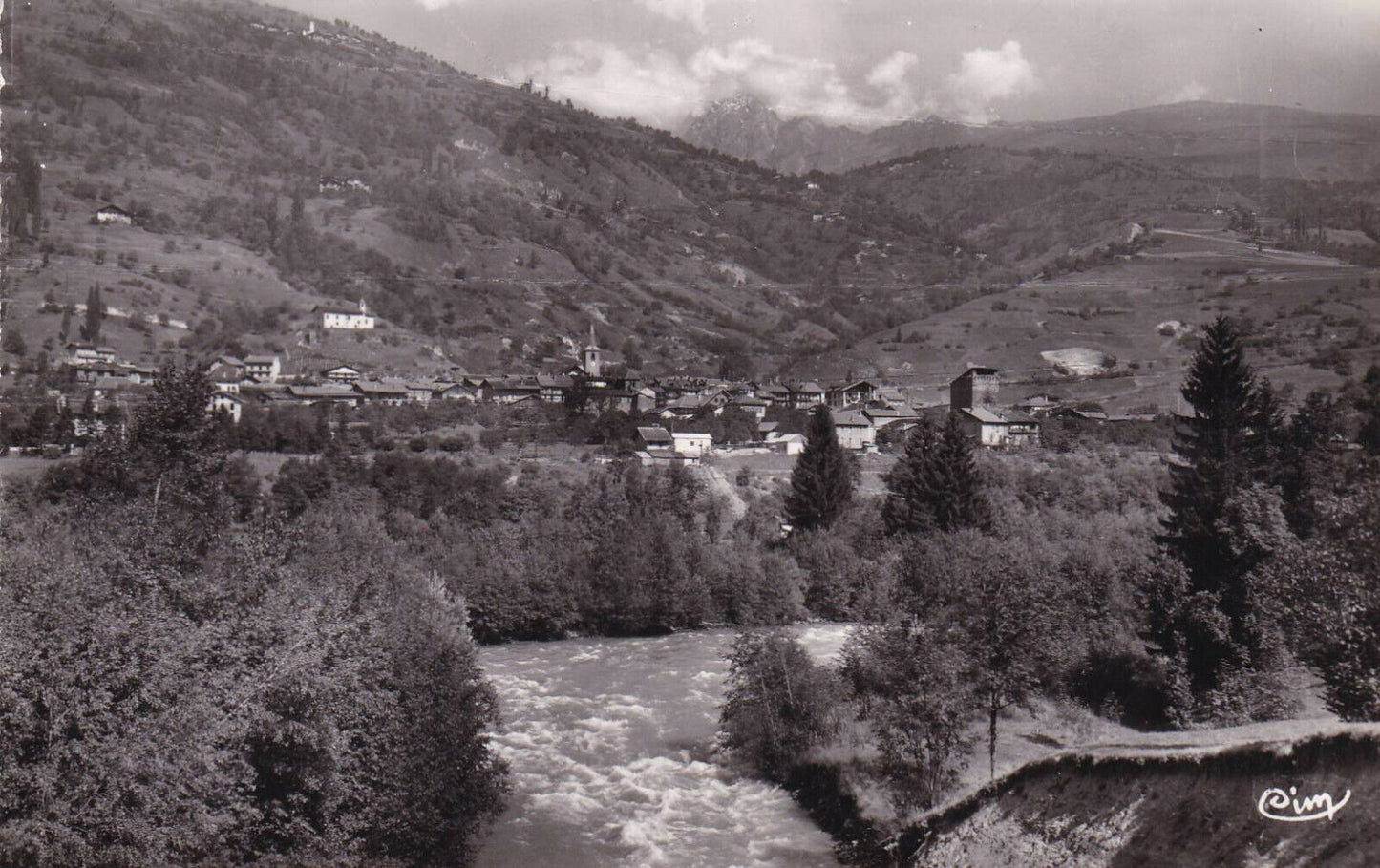 CPSM BLACK & WHITE POSTCARD / AIME SAVOIE GENERAL VIEW OF ISERE AND ROGNAIX