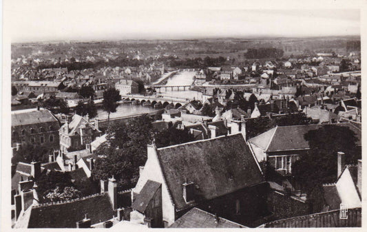 CARTE POSTALE ANCIENNE CPA / VIERZON PANORAMA VERS LE CANAL