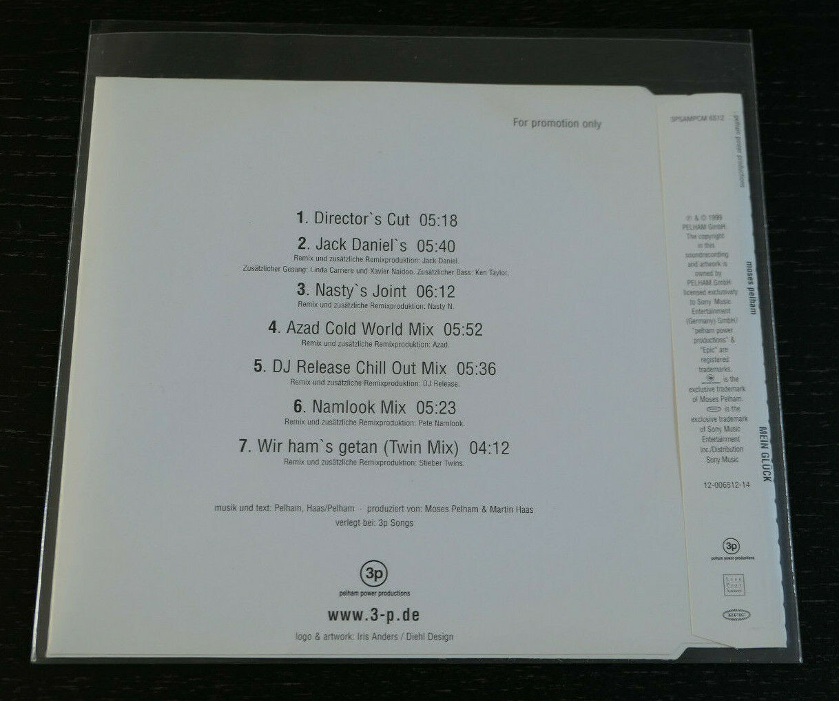 CD PROMO 7 TITRES / MOSES PELHAM / MEIN GLUCK / 1999
