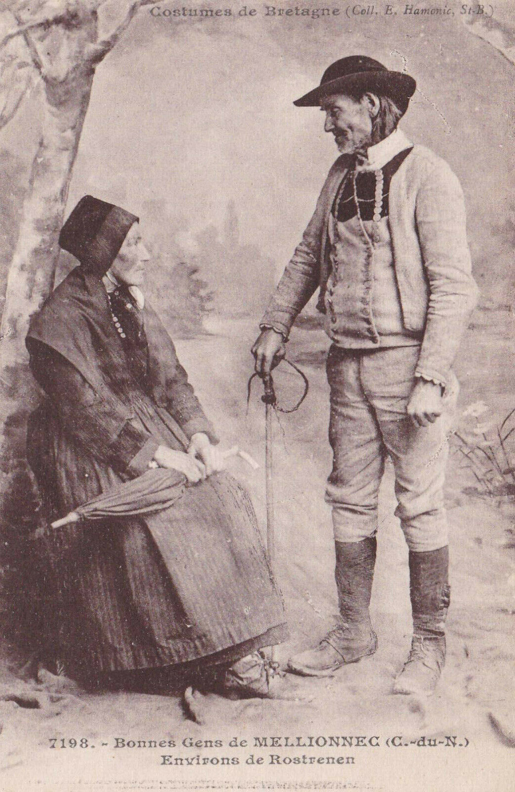 CARTE POSTALE ANCIENNE CPA / BONNES GENS DE MELLIONNEC ENVIRONS DE ROSTRENEN