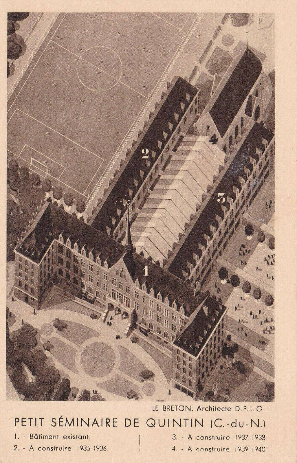 LOT DE 8 CARTES POSTALES ANCIENNES CPA / PETIT SEMINAIRE DE QUINTIN