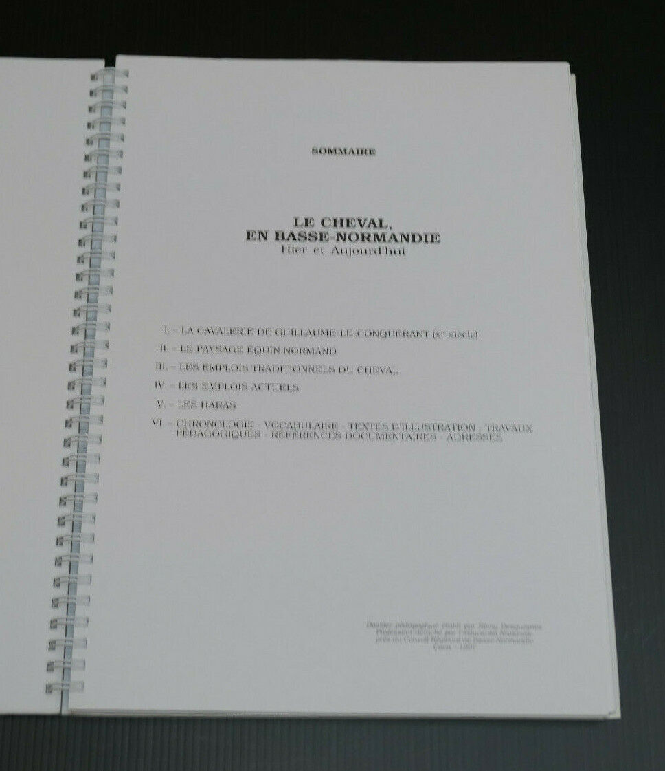 LE CHEVAL EN BASSE NORMANDIE HIER ET AUJOURD'HUI / DOSSIER PEDAGOGIQUE 1997
