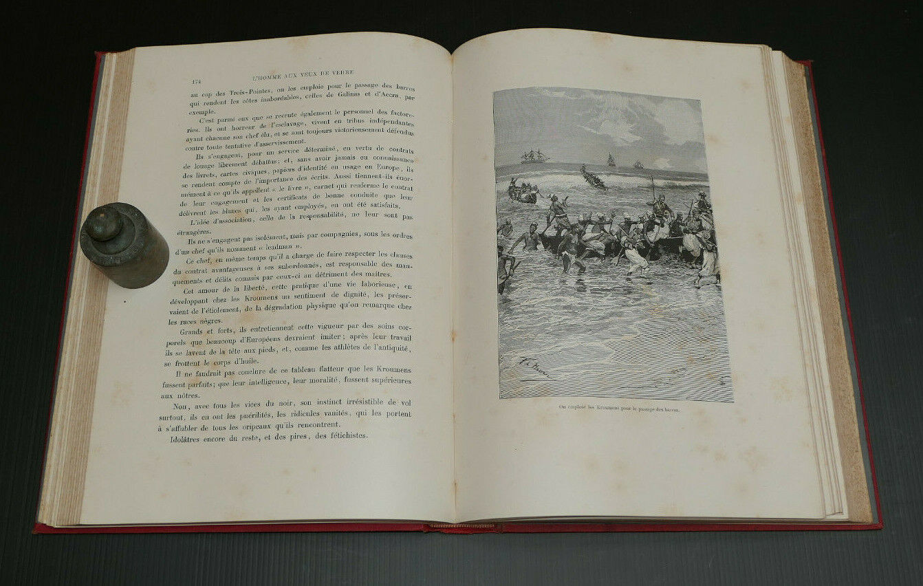 L'HOMME AUX YEUX DE VERRE AVENTURES AU DAHOMEY / MAME 1892