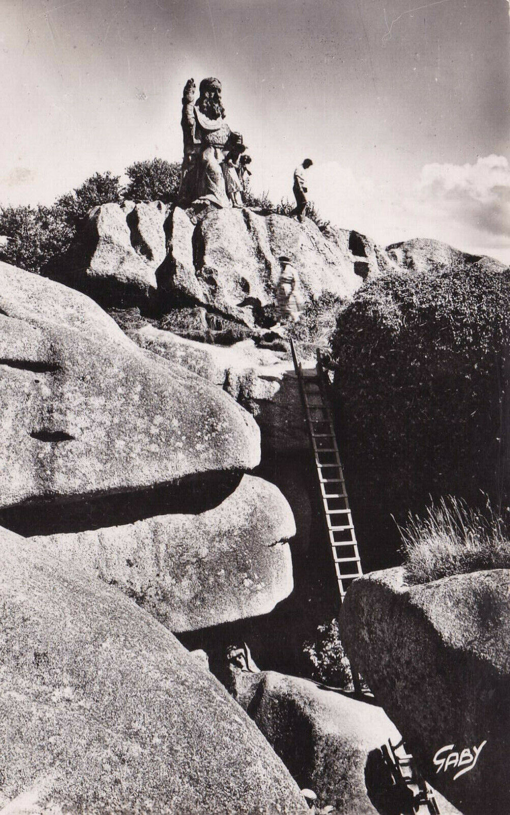 CPSM BLACK & WHITE POSTCARD / TREGASTEL THE ETERNAL FATHER