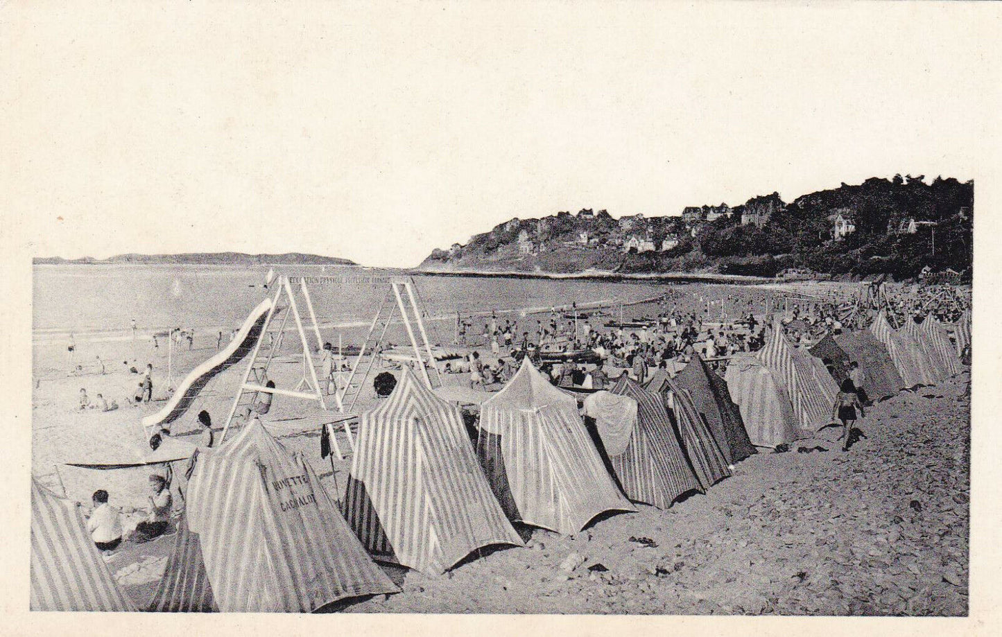 CPSM BLACK & WHITE POSTCARD PERROS-GUIREC / TRESTRAOU BEACH
