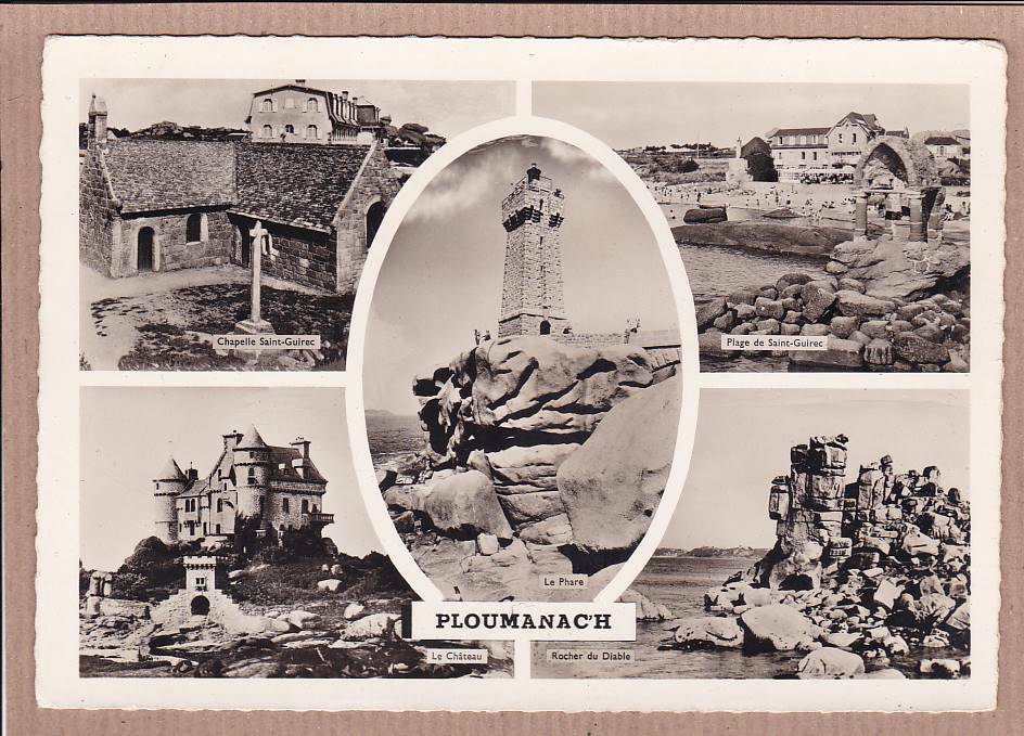 CARTE POSTALE CPSM NOIR & BLANC / PLOUMANAC'H MULTIVUE