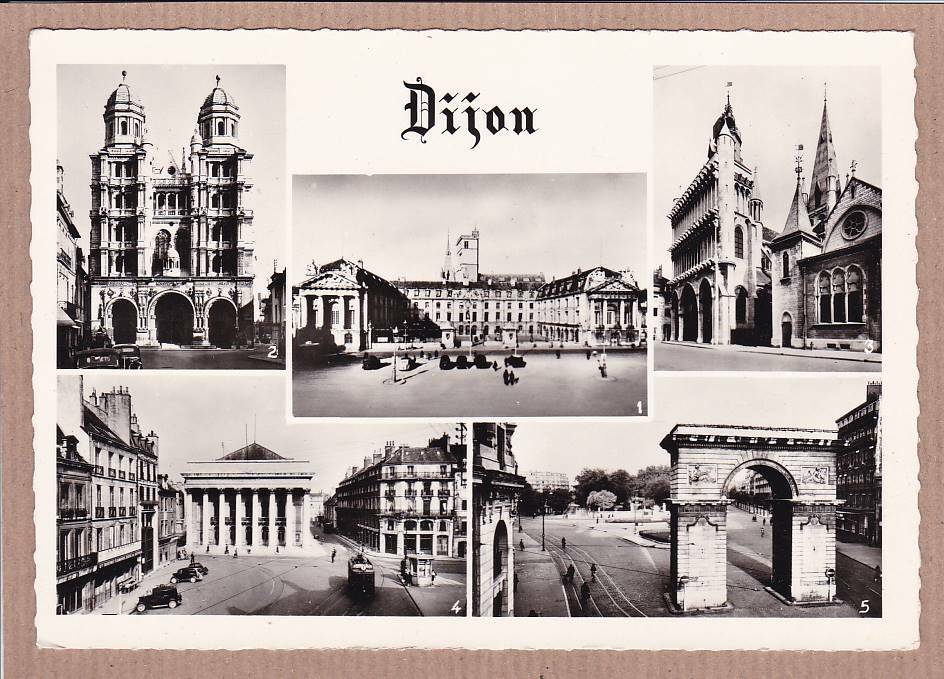 CARTE POSTALE CPSM NOIR & BLANC / DIJON MULTIVUE