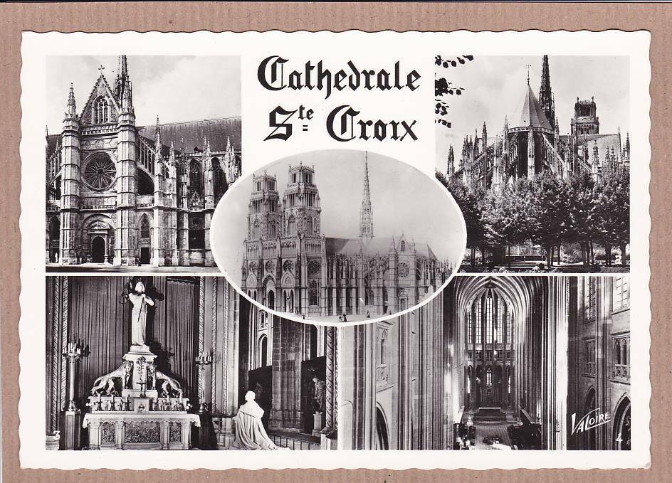 CPSM BLACK & WHITE POSTCARD / ORLEANS CATHEDRAL OF THE SAINTE-CROIX