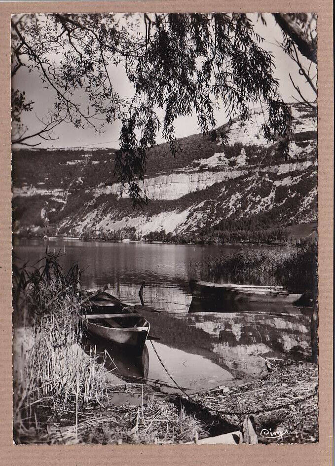 CPSM BLACK & WHITE POSTCARD / NANTUA A CORNER OF THE LAKE AND THE MOUNTAIN