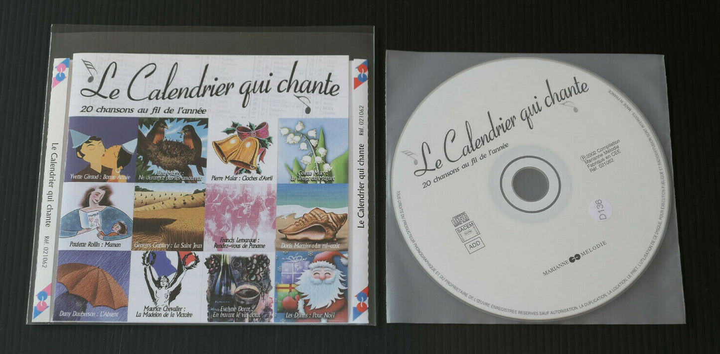 CD LE CALENDRIER QUI CHANTE / 20 CHANSONS AU FIL DE L'ANNEE / COMPILATION 2002