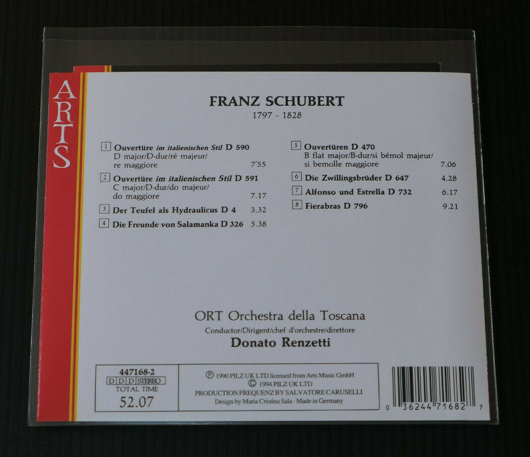 CD ORT ORCHESTRA DELLA TOSCANA / DONATO RENZETTI / SCHUBERT OUVERTUREN / 1994