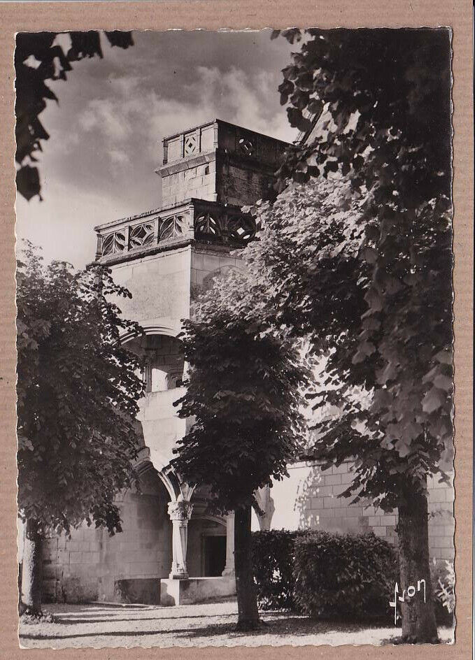 CPSM BLACK & WHITE POSTCARD / LOCHES THE LOGGIA OF ANNE OF BRITTANY