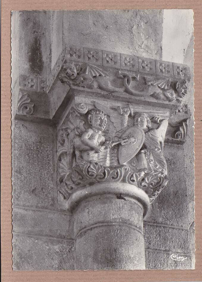 CPSM BLACK & WHITE POSTCARD / ST-LAURENT-EN-BRIONNAIS INTERIOR OF THE CHURCH