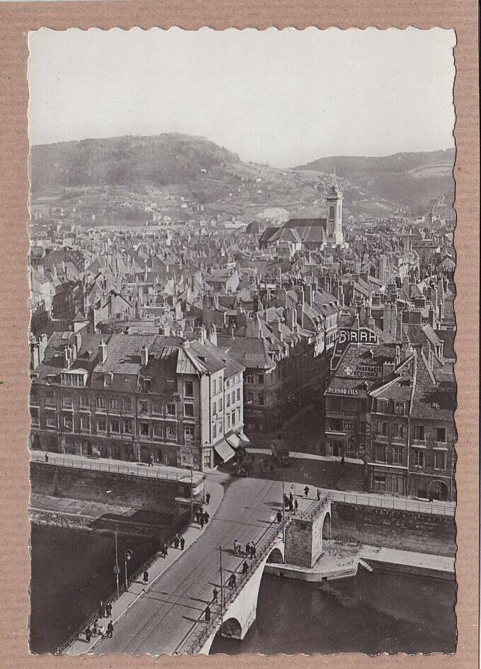 CPSM BLACK & WHITE POSTCARD / BESANCON-LES-BAINS GENERAL VIEW