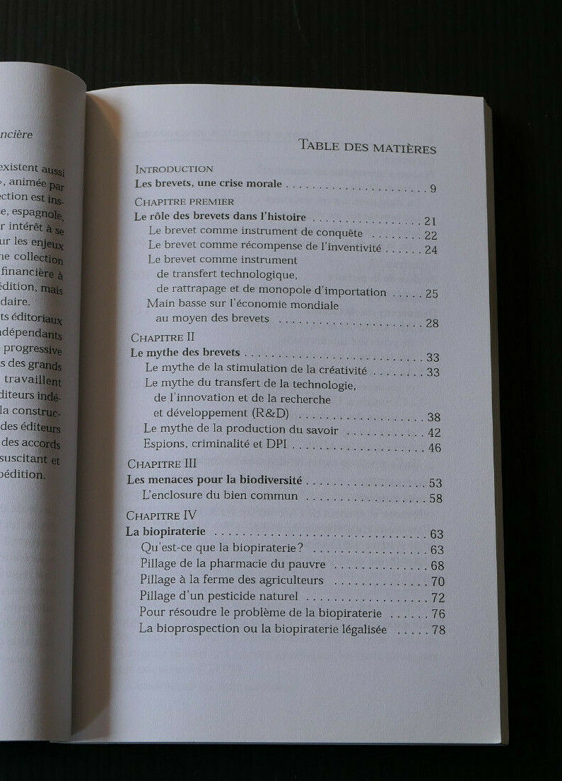 LA VIE N'EST PAS UNE MARCHANDISE / VANDANA SHIVA / PROPRIETE INTELLECTUELLE