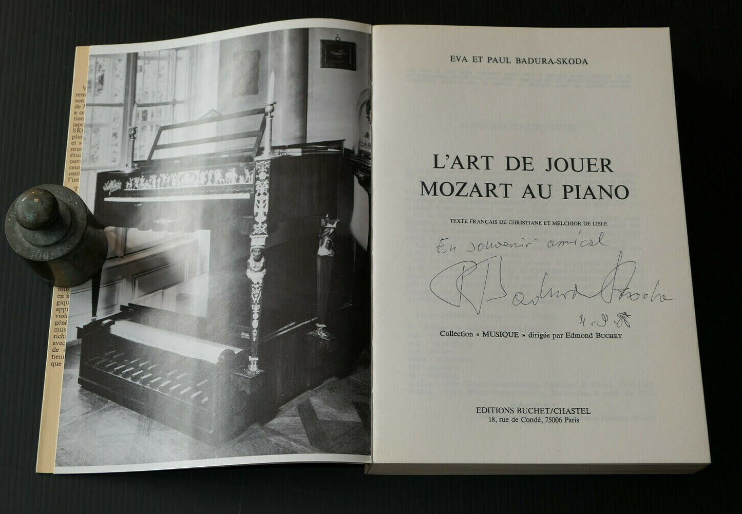 PAUL & EVA BADURA-SKODA / L'ART DE JOUER MOZART AU PIANO / DEDICACE / SIGNED