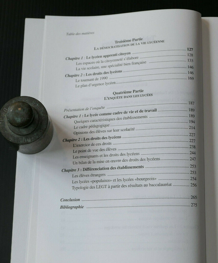 LA DEMOCRATIE AU LYCEE / ROBERT BALLION / ESF 2000 / SOCIOLOGIE SCOLAIRE