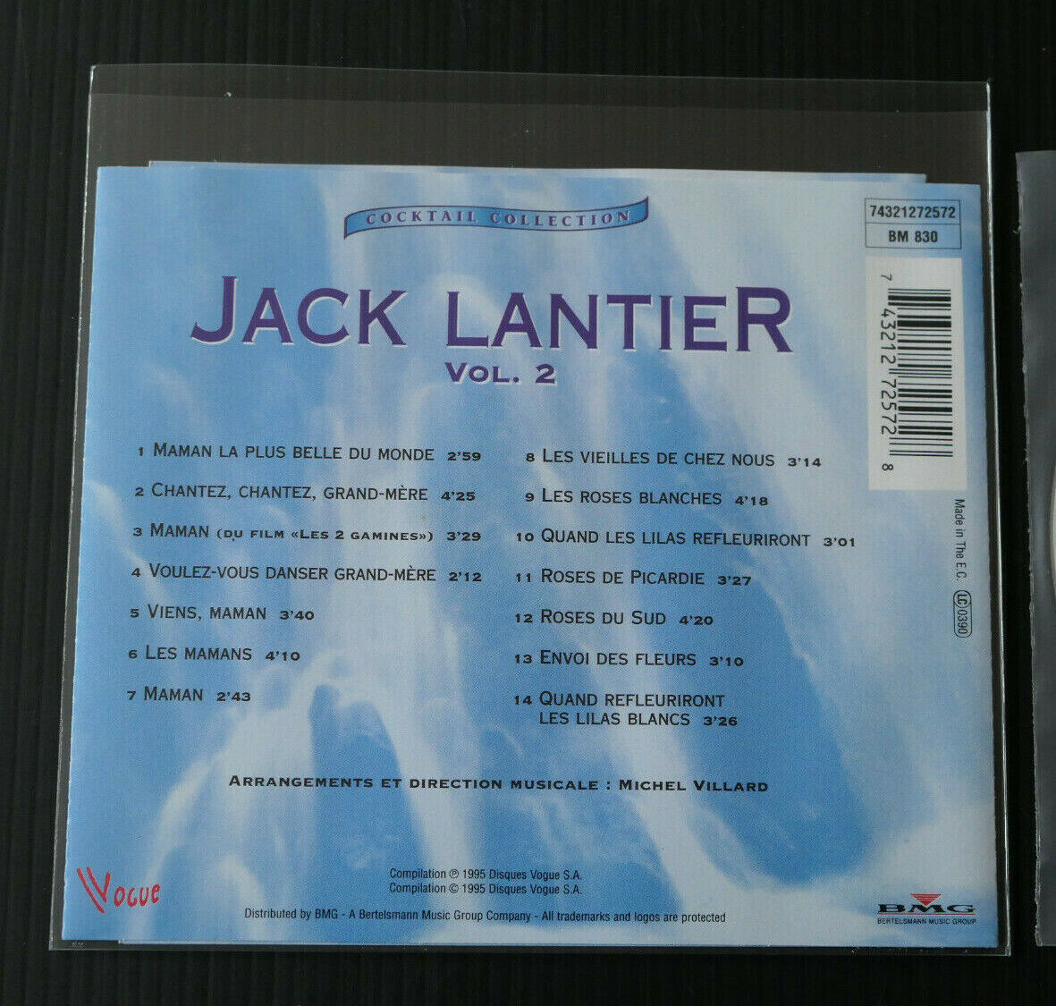CD JACK LANTIER VOL. 2 / COMPILATION 14 TITRES / VOGUE 1995