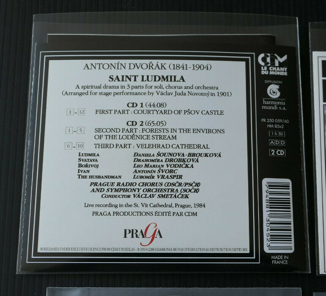 2CD ANTONIN DVORAK / SAINT LUDMILA / PRAGA 1994