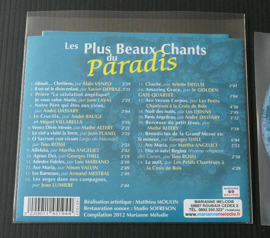 CD LES PLUS BEAUX CHANTS DU PARADIS / COMPILATION 24 TITRES / 2012