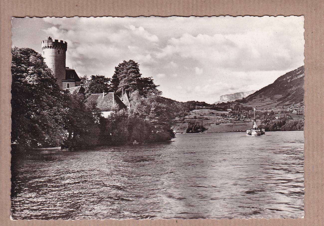 CPSM BLACK & WHITE POSTCARD / LAKE ANNECY DUINGT LE CHATEAU
