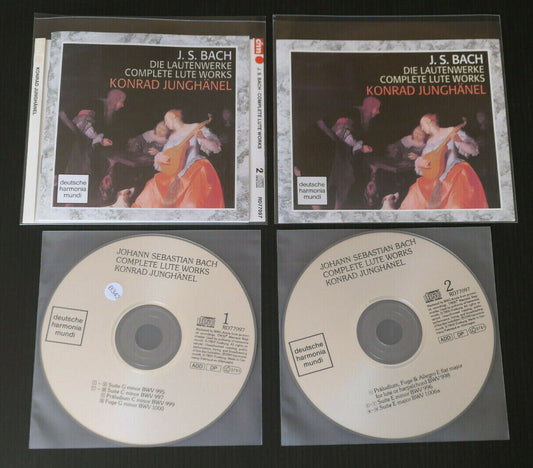 2CD BACH / COMPLETE LUTE WORKS / KONRAD JUNGHANEL / HARMONIA MUNDI 1990