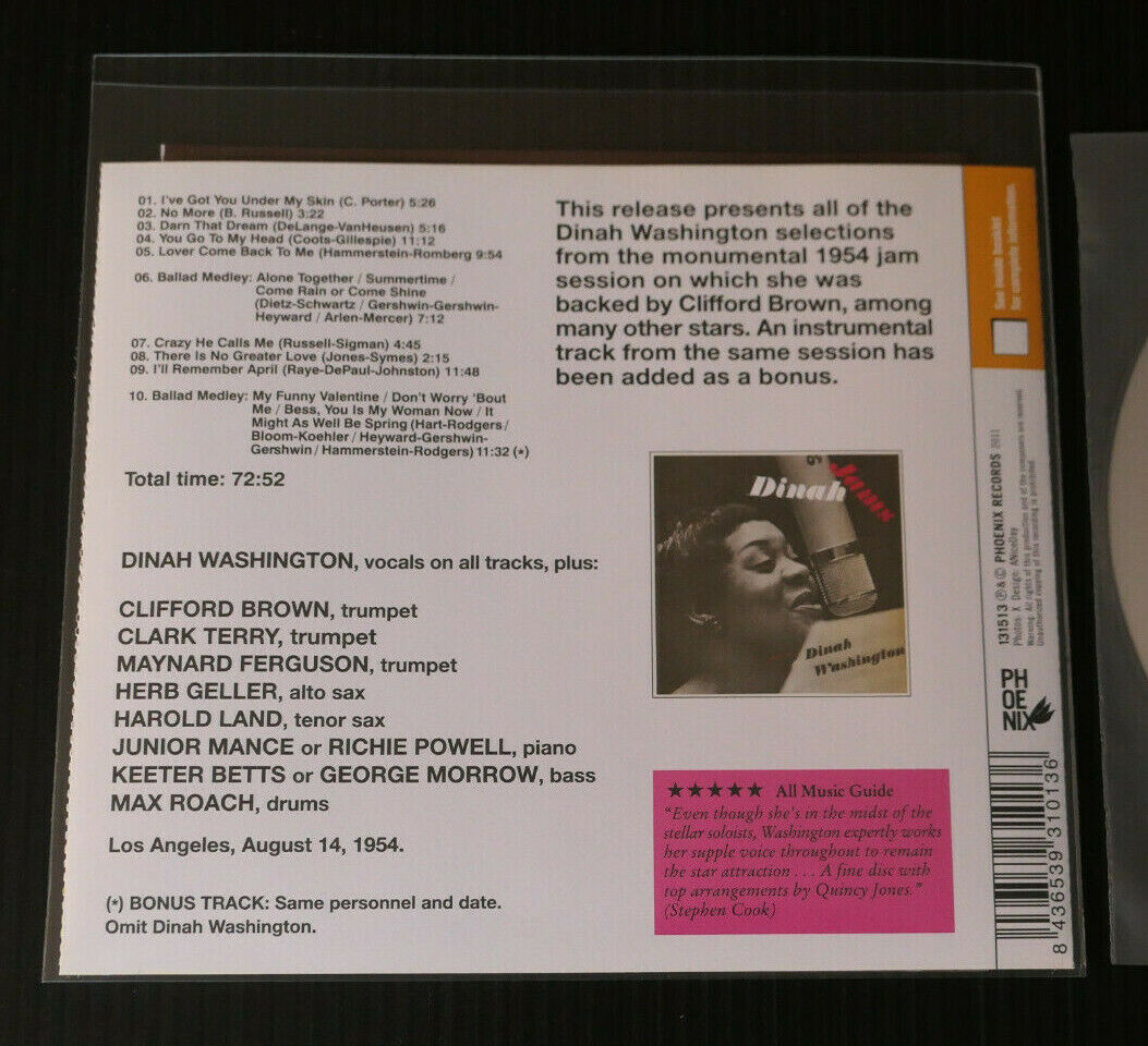 CD DINAH WASHINGTON WITH CLIFFORD BROWN / COMPLETE RECORDINGS / 2011